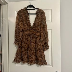Long sleeve leopard dress